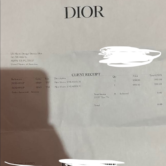 AUTHENTIC DIOR LOW TOP OBLIQUE SNEAKERS - Picture 8 of 8